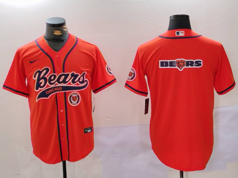 Men Chicago Bears Blank Orange Joint Name 2024 Nike Limited NFL Jersey style 4->chicago bears->NFL Jersey